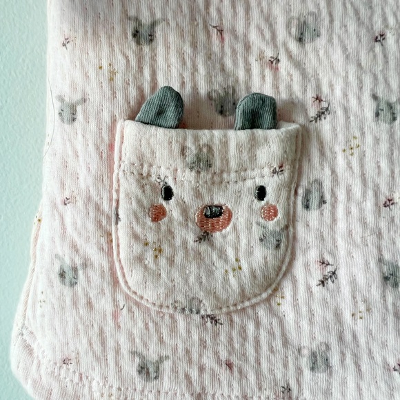 NWOT Light Pink Quilted Baby One Piece Winter Pyjama - Picture 3 of 4